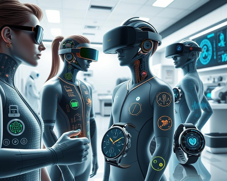 sensores vestíveis em dispositivos de tecnologia wearable