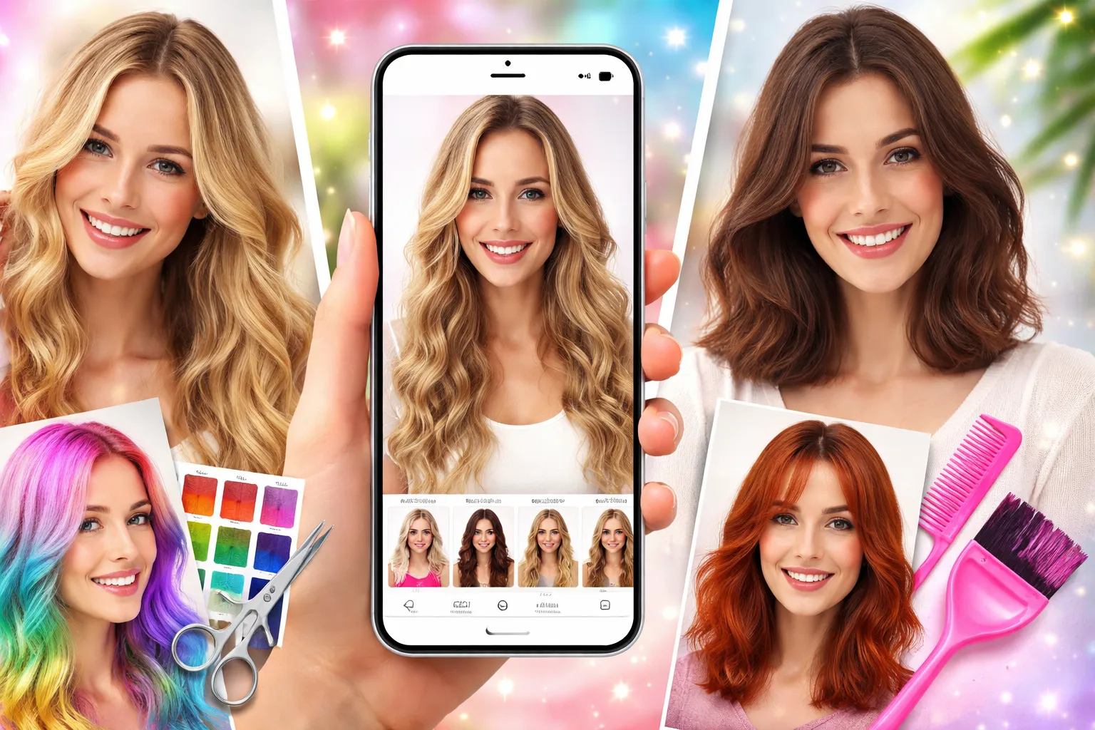 Teste cortes e cores antes de mudar o cabelo 💇‍♀️