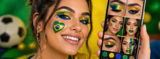 Ideias de Makes para a Copa do Mundo no Celular