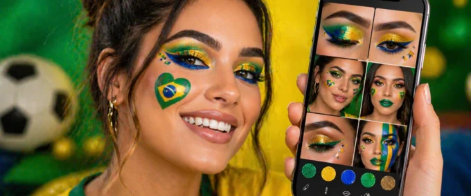 Ideias de Makes para a Copa do Mundo no Celular