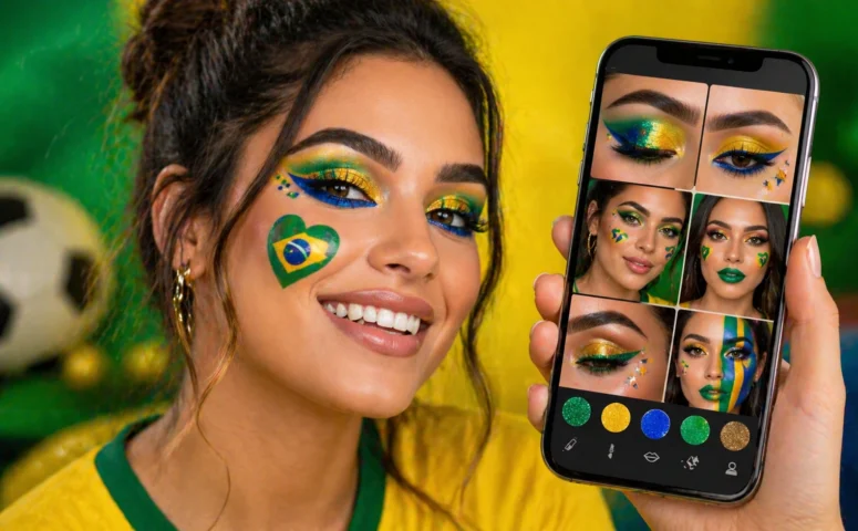 Ideias de Makes para a Copa do Mundo no Celular
