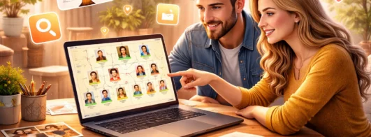 Montar a árvore genealógica com apps de sobrenome
