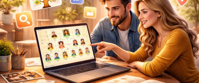 Montar a árvore genealógica com apps de sobrenome