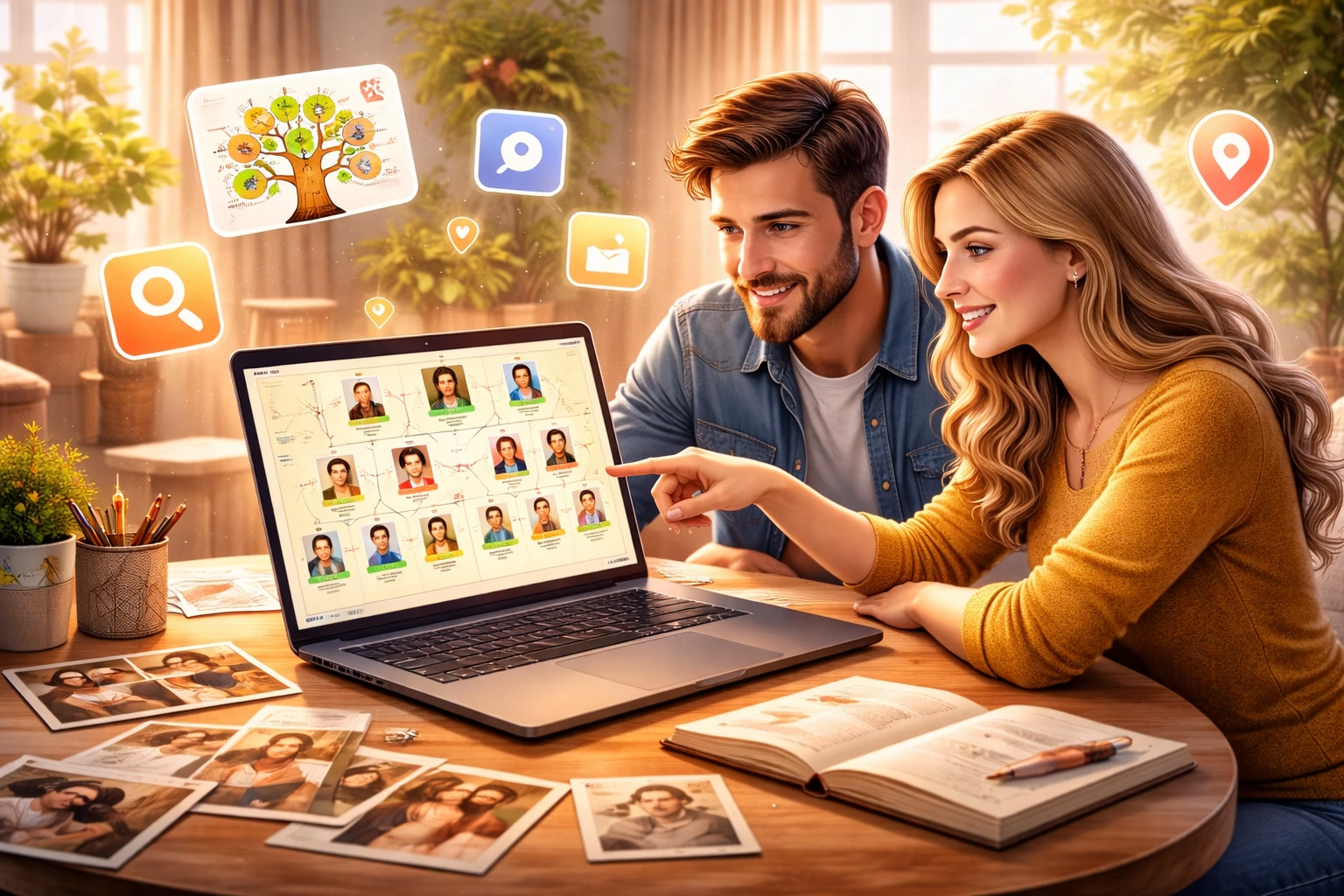 Montar a árvore genealógica com apps de sobrenome