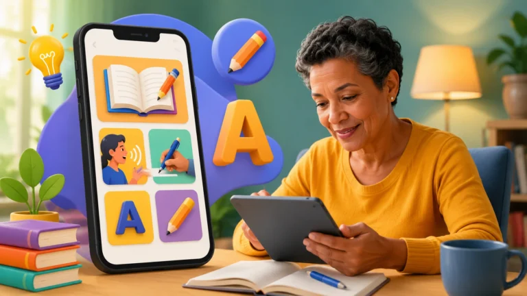 App de alfabetização de adultos